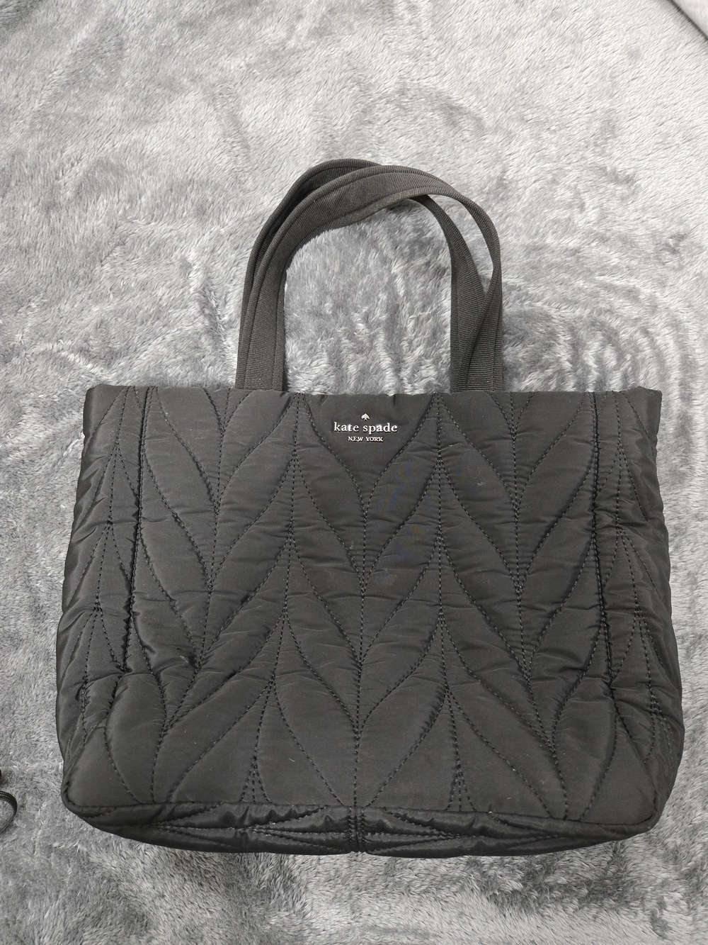 kate spade black quilted tote bag